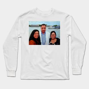 THE ARTIST WITH HIS TWO DAUGHTERS IN WAPPING LONDON Long Sleeve T-Shirt